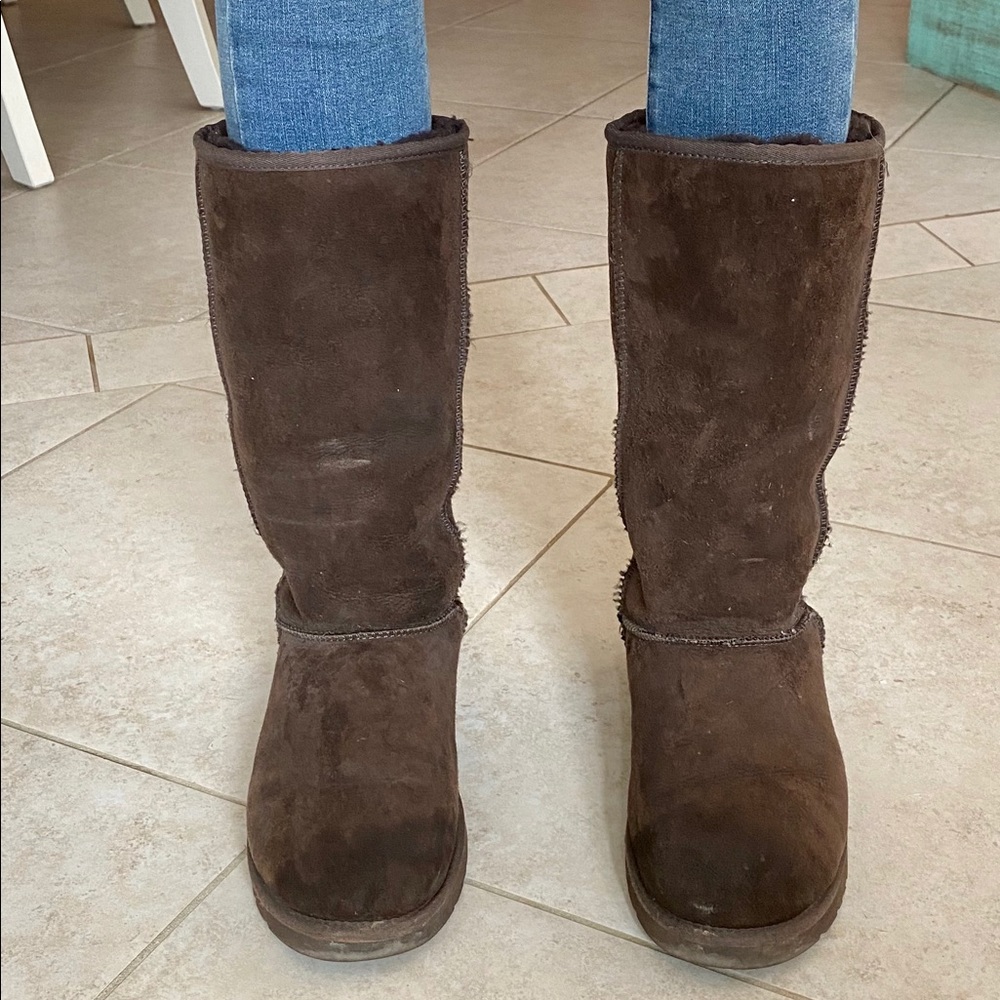 Talk UGG brown suede boots